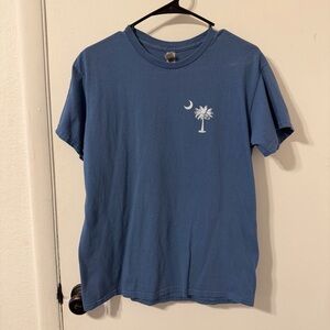Blue Short Sleeve T-Shirt with South Carolina Palmetto Design Size Medium